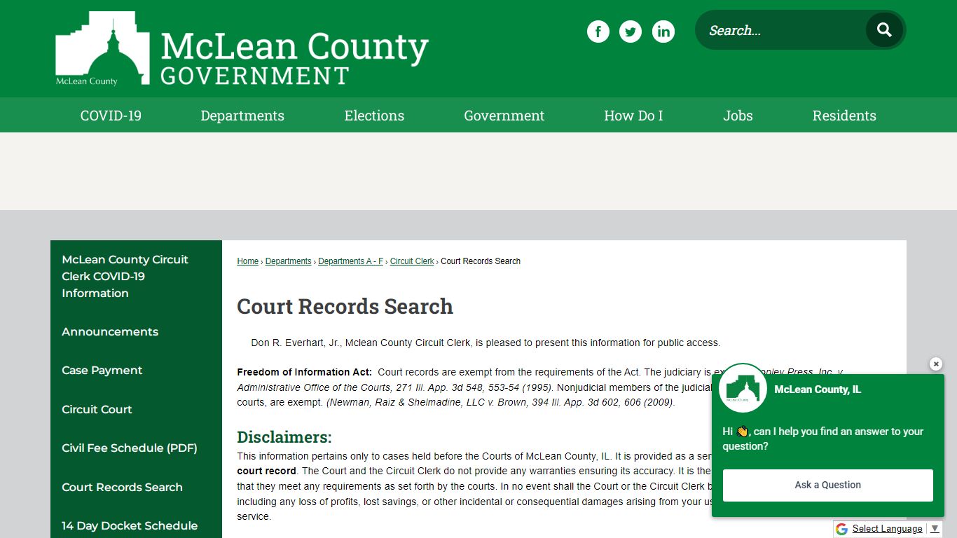 Court Records Search | McLean County, IL - Official Website