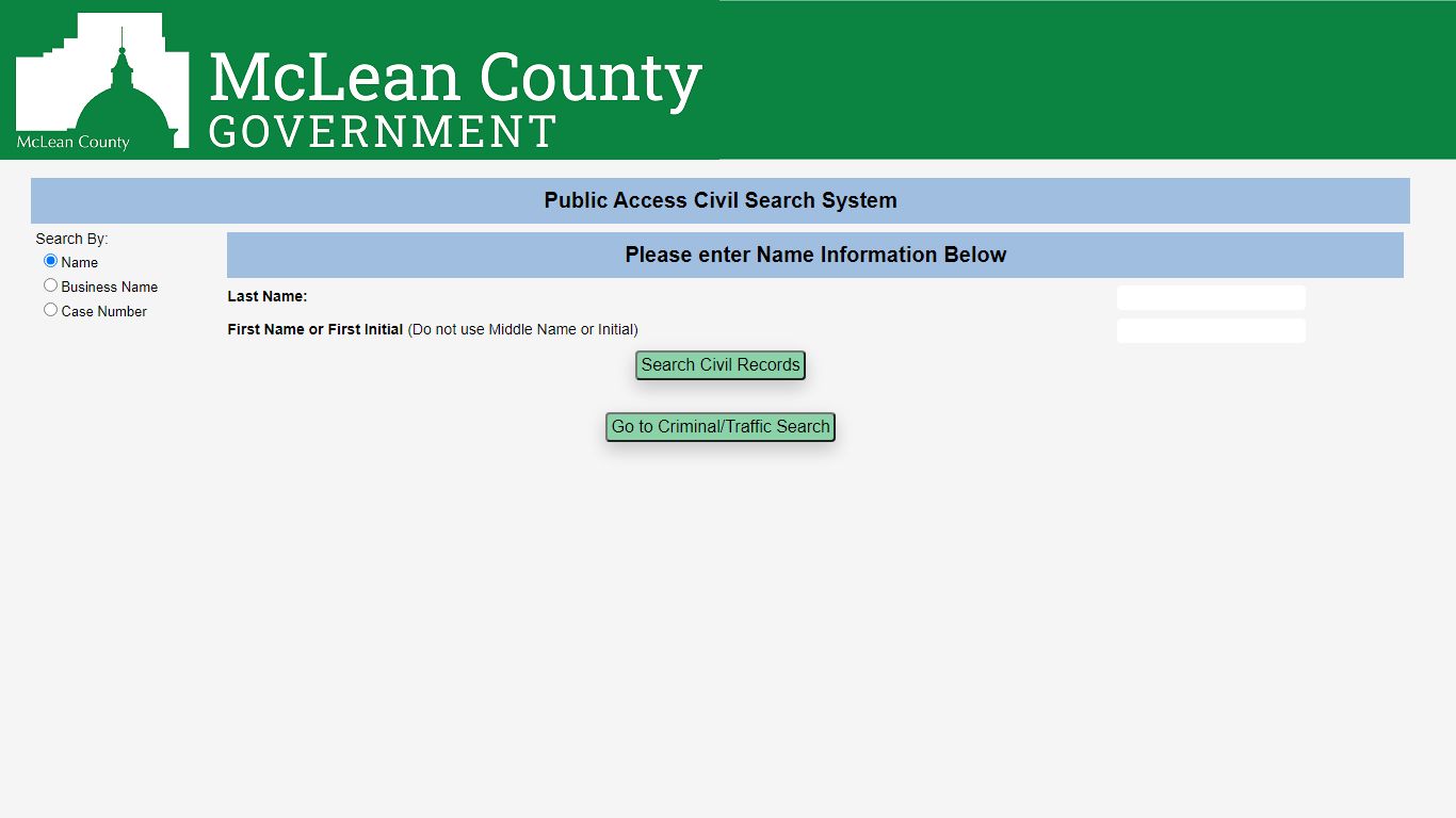 McLean County Circuit Clerk -- Public Access System